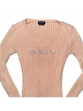 Vintage Y2K Bebe Rhinestone Ribbed Top